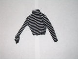 Silver and Black Striped Long Sleeved Turtleneck Shirt (Barbie Sized)