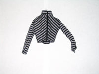 Silver and Black Striped Long Sleeved Turtleneck Shirt (Barbie Sized)