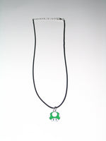 Super Mario Green 1-Up Mushroom Necklace with Black Cord