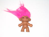 Vintage Russ Troll Doll with Pink Hair: 2.5 Inches Tall