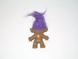 Vintage Russ Troll Doll with Purple Hair: 2.5 Inches Tall