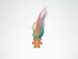 Vintage Russ Troll Doll Pencil Topper with Rainbow Hair: 1.5 Inches Tall
