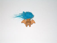 Vintage Russ Troll Doll Pterodactyl with Blue Hair: 1.5 Inches Tall