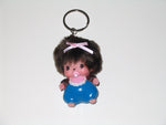 Monchhichi Keychain:  Girl with Blue Overalls