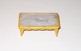 Lot of 3 Blue-Box Doll House Furniture Pieces  Bathtub, Vanity Table, and Table